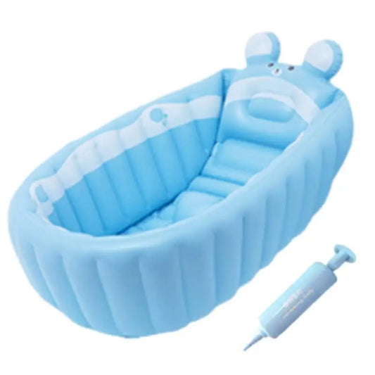 Baby Bathtub With Air Pump Portable Newborn Toddler Bathing Tub With Air Pump Collapsible Shower Basin For Boys And Girls Home