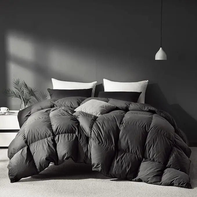 White Goose Feathers Down Comforter King Size,Premium All Season Duvet Insert,750 Fill 1200TC Power Hotel Style Bedding
