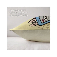 Funny Labubu Throw Pillow Cover, The Monsters Decorative Square Pillowcase Throw Cushion Case for Bedroom,Living Room,18x18 Inch