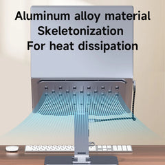 New Adjustable Aluminum Laptop Stand for Desk with USB C Dock Ergonomic Laptop Riser USB C Hub For Macbook Windows Notebook