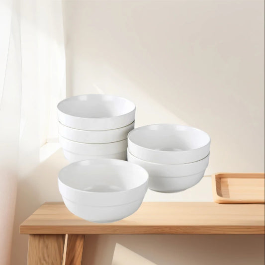 6 Inch Ceramic Soup Bowls, Cereal Bowls Set of 6, 24 Ounces White Kitchen Bowls, Bowls for Cereal Soup Rice Pasta Salad Oatmeal