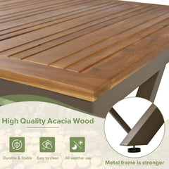 7 Piece Patio Dining Table Set, All-Weather Outdoor Furniture Set with Dining Table and Chairs for Garden, Backyard