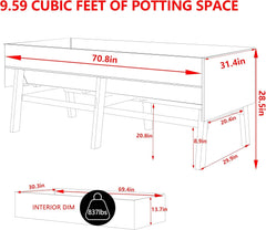 Raised Garden Bed, Outdoor Oversize Planter Box with Liner, Cedar Garden Bed with Legs for Vegetables Flower Herb,
