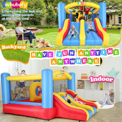Bounce House for Kids 3-10 12.6FTx9FT Inflatable Bounce House with Double Slide Obstacle Bouncer Indoor/Outdoor Bouncy House