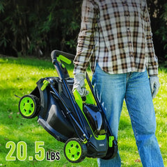 STEELITE Cordless Lawn Mower, 21V 4.0Ah Electric Mower with Brushless Motor, 5-Position Height Adjustment, Lightweight, 8-Gallon