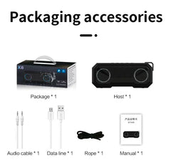 STONEGO Portable Bluetooth Speaker Wireless Flash Light Speaker TWS Bass Stereo IPX7 Waterproof Loudspeaker FM 12H Playtime
