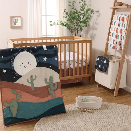 5 Piece Baby Crib Bedding Set for Boys & Girls - Newborn, Infant & Toddler Nursery Bed Set Decor with Fitted Crib Sheets Blanket