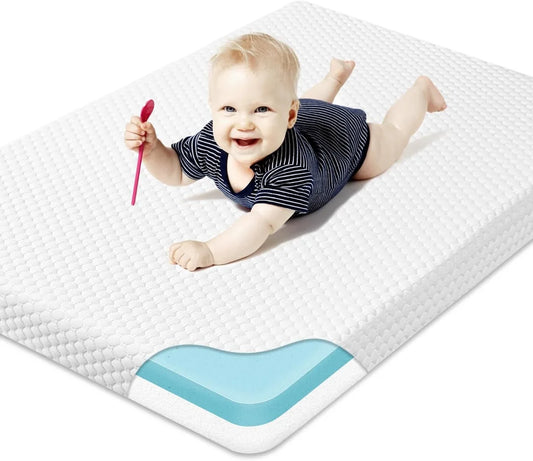 Pack and Play Mattress Pad,Dual-Sided Memory Foam Pack Mattresses,Portable Crib Mattress for Pack with Washable Removable Cover