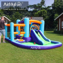 Inflatable Bounce House Bouncer & Slide with Air Blower Play House with Ball Pool lnflatable Kids Slide Jumping Castle with