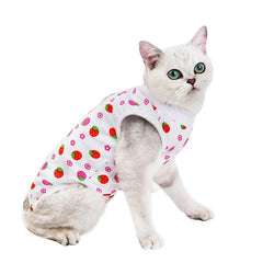 Pet Cat Weaning Suit Cotton Clothes for Small Dogs Cat Vest Jumpsuit Anti-licking After Surgery Recovery Care Suit Kitten Outfit