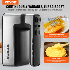 VEVOR Cordless Electric Hand Mixer 100W Continuously Variable Electric Handheld Mixer with Turbo Boost Beaters Dough Storage Bag