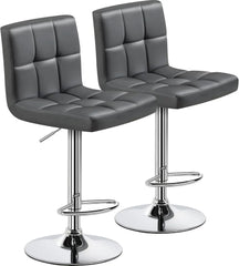 Bar Stools Set of 4, PU Leather Swivel Barstools, Height Adjustable Counter Chairs, Modern Stools with Back for Bar Kitchen