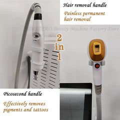 808 Diode Laser Hair Removal Device And Picosecond 2in1 Ice Titanium Laser Body Hair Removal Machine Tattoo Removal Machine