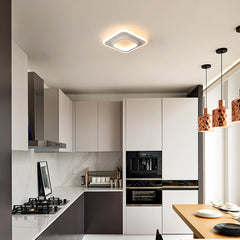 Modern LED Ceiling Light Fixture 21W Square Ceiling Lighting, Warm White 3000K Flush Mount Ceiling Light for Hallway, Corridor,