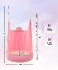 Upgraded Kids Hanging Pod Swing Chair with Inflatable Cushion, Child Hanging Hammock for Indoor and Outdoor