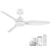 52 "Smart Low Profile ceiling Fans with Lights Remote,Quiet DC Motor,Outdoor Indoor Flush Mount Fan,Control WIFIAle