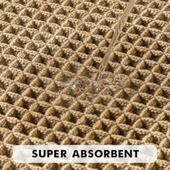 Set of 2 Waffle Bathroom Rugs Non Slip Washable Ultra Absorbent Runner Mats Comfortable Soft Bath Floor Mats