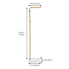L-shape Freestanding Coat Rack Wear-Resistant Large Capacity Clothes Hanger with Sturdy Base for Hallways/Living Rooms
