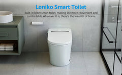 Smart Toilet with Built-In Bidet,Heated Seat,Warm Water and Dry, Foot Sensor and Night Light,Auto Flush,Wireless Remote Control