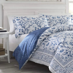 Home - Comforter Set, Cotton Bedding With Matching Shams & Bed Skirt, Stylish Home Decor (Charlotte Blue, Queen)