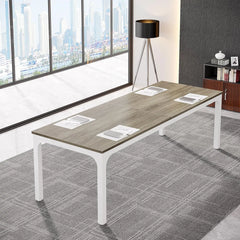 6.5FT Conference Table, 78.7 Inche Rectangle Meeting Seminar Table, Large Business Tables for 6-8 People
