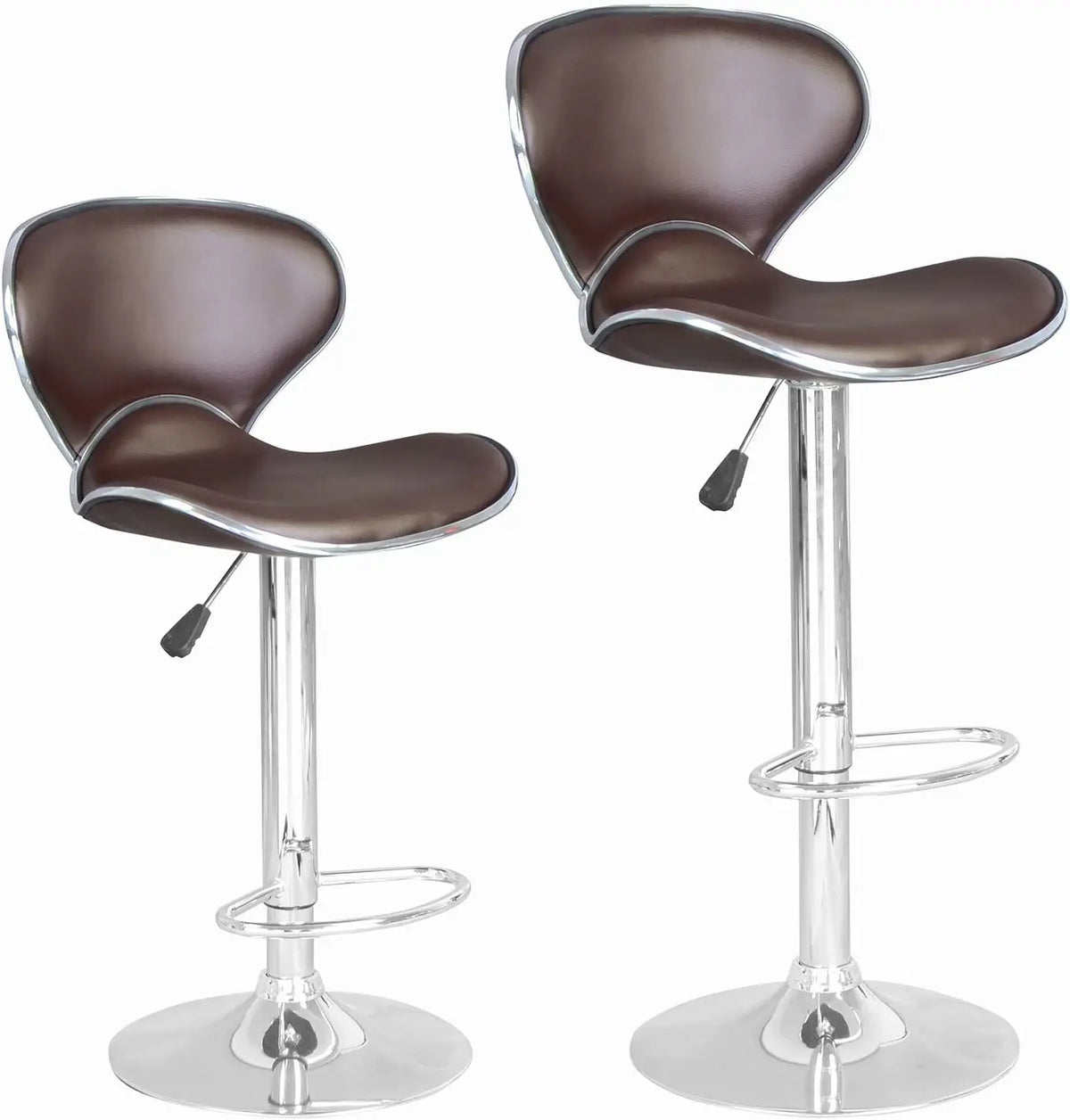 Bar Stools Set of 2, Counter Height Adjustable Bar Stools with Back Stool PU Leather Swivel Bar Stool Dining Chairs