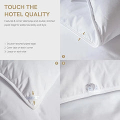 White Goose Feathers Down Comforter King Size,Premium All Season Duvet Insert,750 Fill 1200TC Power Hotel Style Bedding