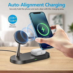 3 in 1 Magnetic Wireless Charger For iPhone 16 15 14 13 12 Fast Charging Station for Apple Watch 10 9 8 7 6 5 4 Airpods 2 3 Pro