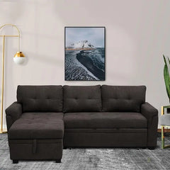 Sleeper Sectional Sofa with Convertible Sofa Bed & Storage Chaise