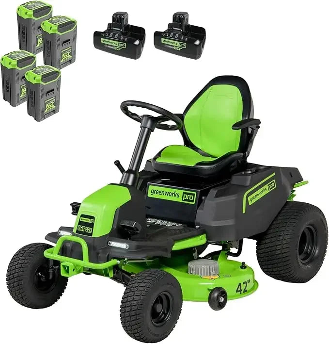 Cordless Electric CrossoverZ Riding Mower (4) 8.0Ah Batteries and (2) Dual Port Turbo Chargers Industry’s Fastest Cutting Speed
