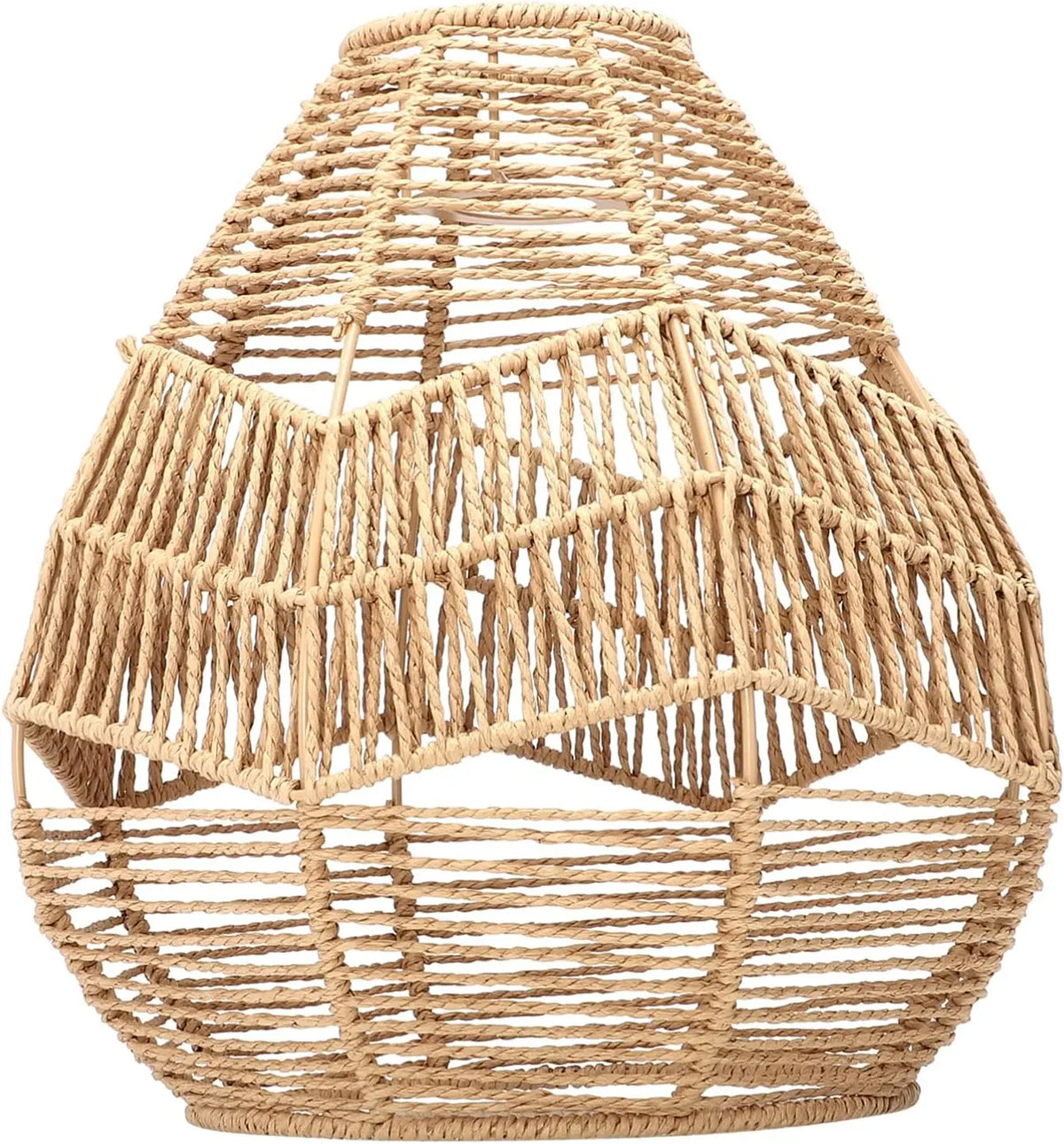 1Pc Woven Rattan Pendant Lamp Chandelier Cover Hemp Rope Lampshade Wicker Pendant Light Shade for Livingroom