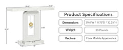 Modern Console Table, Narrow Sofa Entryway Table with Pendulum Shape Base, Contemporary Wood Accent Table