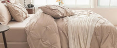 Maple&Stone California King Comforter Set, 7 Pieces Cal King Bed Set, Pinch Pleat Bed in a Bag Bedding Set with Comforter, Sheet