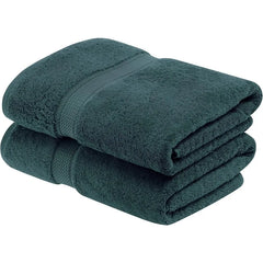Egyptian Cotton Pile Bath Towel Set of 2, Ultra Soft Luxury Towels, Thick Plush Essentials, Absorbent Heavyweight, Guest Bath