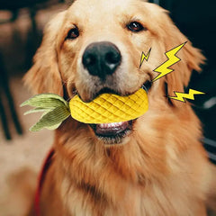 Squeaky Pineapple Dog Toy Natural Rubber Squeaky Indestructible Dog Chew Toys Tough Dog Puzzle Toys Treat Dispensing For Small