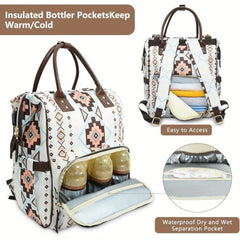 Large capacity multifunctional travel bag, diaper bag, portable mother and baby bag, with insulation bag and pacifier box