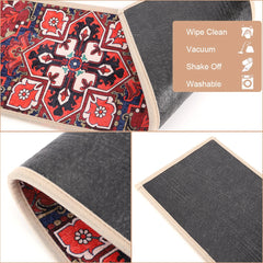 15PCS Carpet Stair Treads Set Self-adhesive Backing Non Slip Rug Tread Reusable Indoor Stair Rugs Bohemian for Dogs Kids & Elder