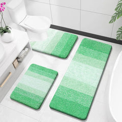 Bathroom Rugs Sets 3 Piece, Soft Absorbent Microfiber Bath Rugs and U-Shaped Contour Toilet Rug Area Rug Set