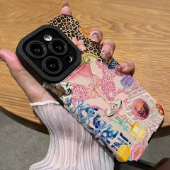 Fashion Leopard-pattern Phone Case for Fall, Anti-drop Protector Cover Compatible for IPhone 16 Pro Max 15 Pro 14Plus 13 12 11