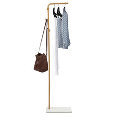 L-shape Freestanding Coat Rack Wear-Resistant Large Capacity Clothes Hanger with Sturdy Base for Hallways/Living Rooms