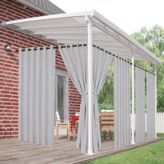 Outdoor Curtains for Patio Waterproof, 6 Panels Privacy Outsides Curtains for Cabana Porch Pergola, Sunlight & UV Blocking
