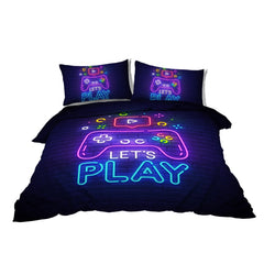 Gaming Duvet Cover Set Queen Size Video Game Controller Bedding Set, Boys Video Games Comforter Cover with 2 Pillow Shams, Bed