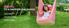 Upgraded Kids Hanging Pod Swing Chair with Inflatable Cushion, Child Hanging Hammock for Indoor and Outdoor