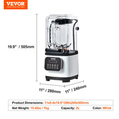 SucceBuy 2L Smoothie Blender Commercial Grade Food Fruit Processor Multifunctional Mixer Make Shakes And Crush Technology
