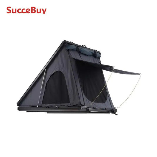 SucceBuy Rooftop Tent Hard Shell Roof Top with Telescopic Ladder Thick Mattress Waterproof Windproof Jeep SUV Van Pickup Truck