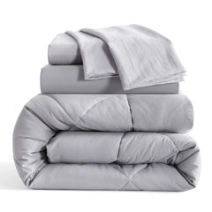 Ntbay 5 Piece Breathable Twin Bedding Comforter Set, Ultra Soft and Cozy Bed in a Bag