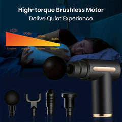 Mini Fascia Massage Gun Electric Massager Body Relaxation Belt 4 Replaceable Heads Fitness Equipment Fascia Gun