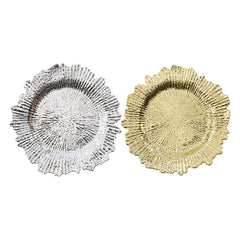 24-Pack Western Style Snowflake Plates, Plastic Gold/Silver, Durable & Elegant for Dining
