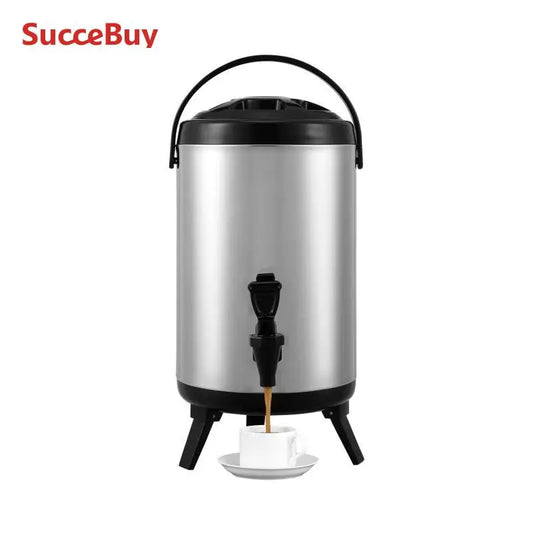 SucceBuy Stainless Steel Insulated Beverage Dispenser 2 Gallon 7.6 Liter Thermal Hot and Cold Drink Server Dispenser