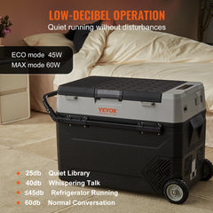SucceBuy 38L/53L Portable Car Refrigerator Freezer Electric Mini Fridge Ice Box with Wheels Compressor for Camping Outdoor Car